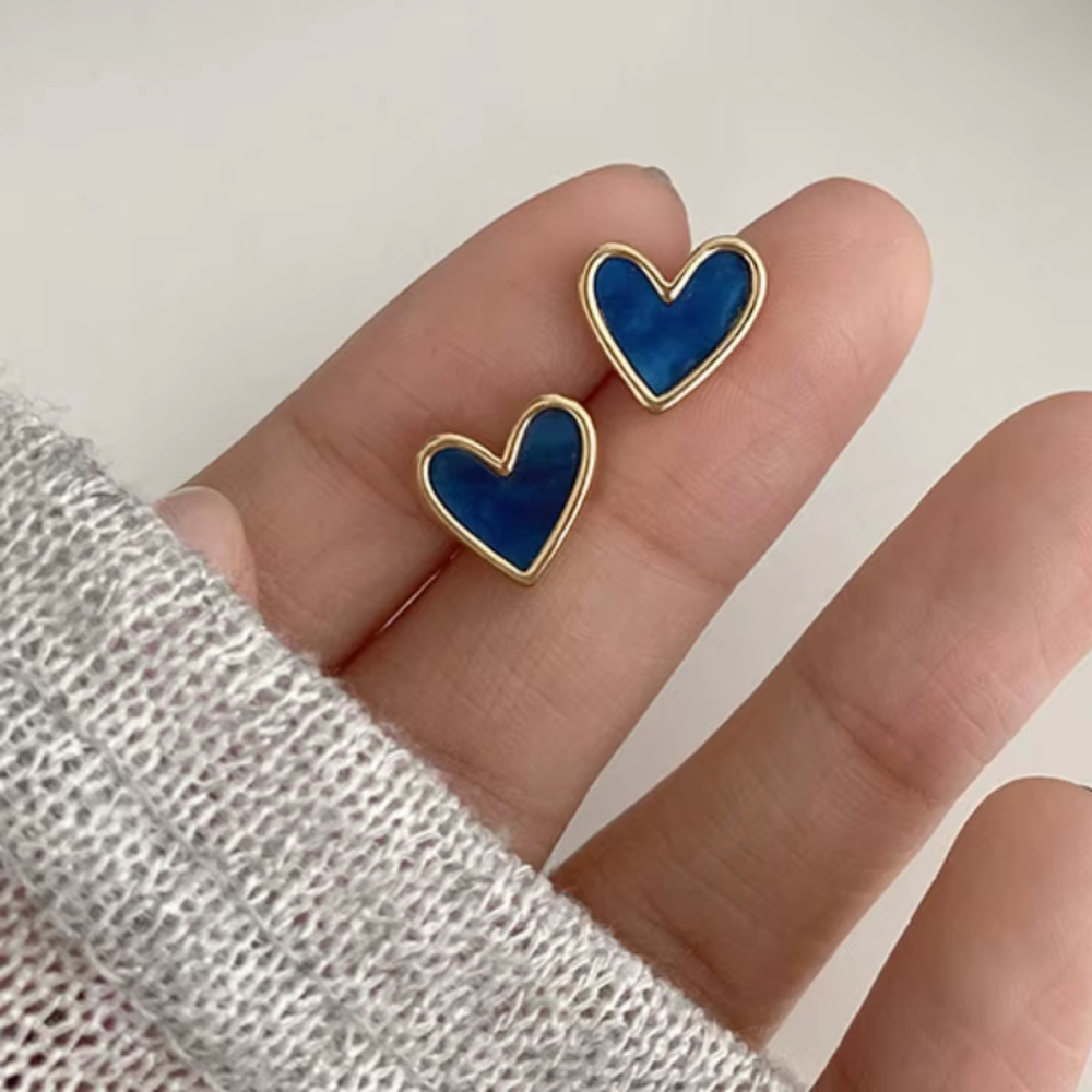 LUNARIA Hjärtörhängen med guldkant