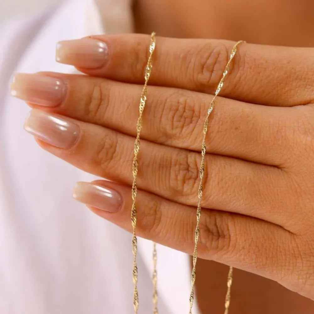 ELENOR Kedjehalsband – Tunn Tvinnad Kedja i Guld & Silver - Sacred Valor