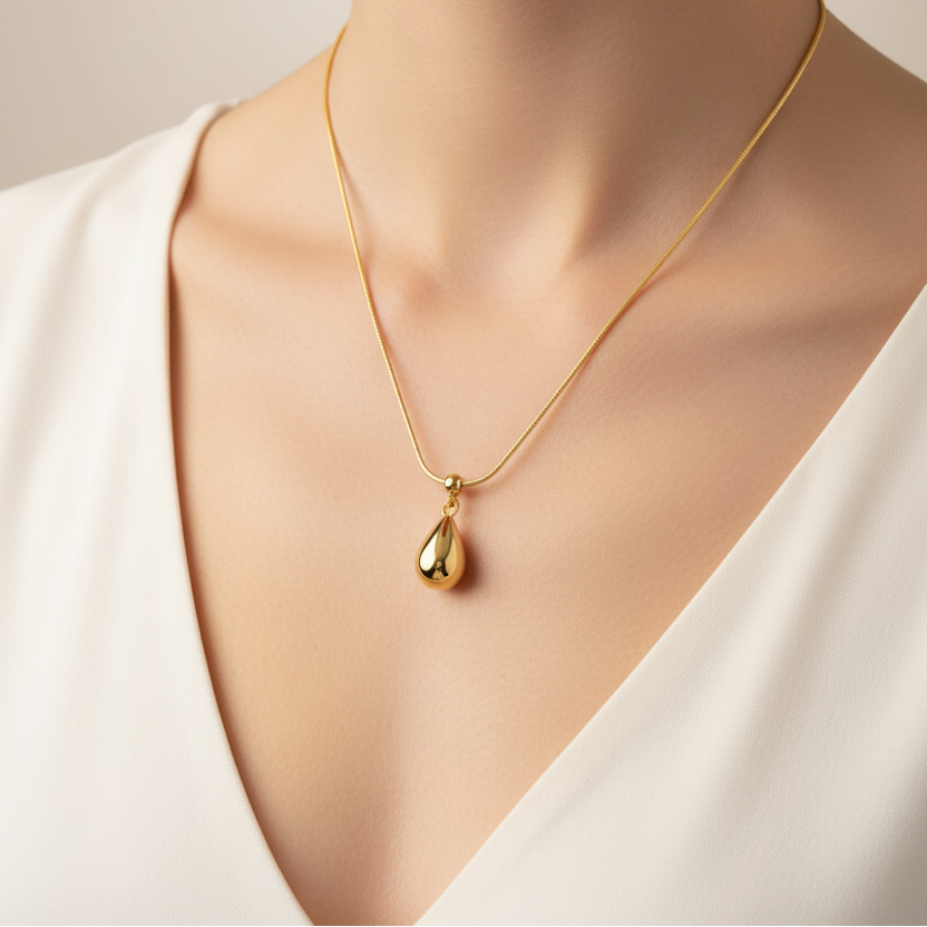 AUREL DROP Halsband – Minimalistiskt Drophänge i Guld & Silver - Sacred Valor