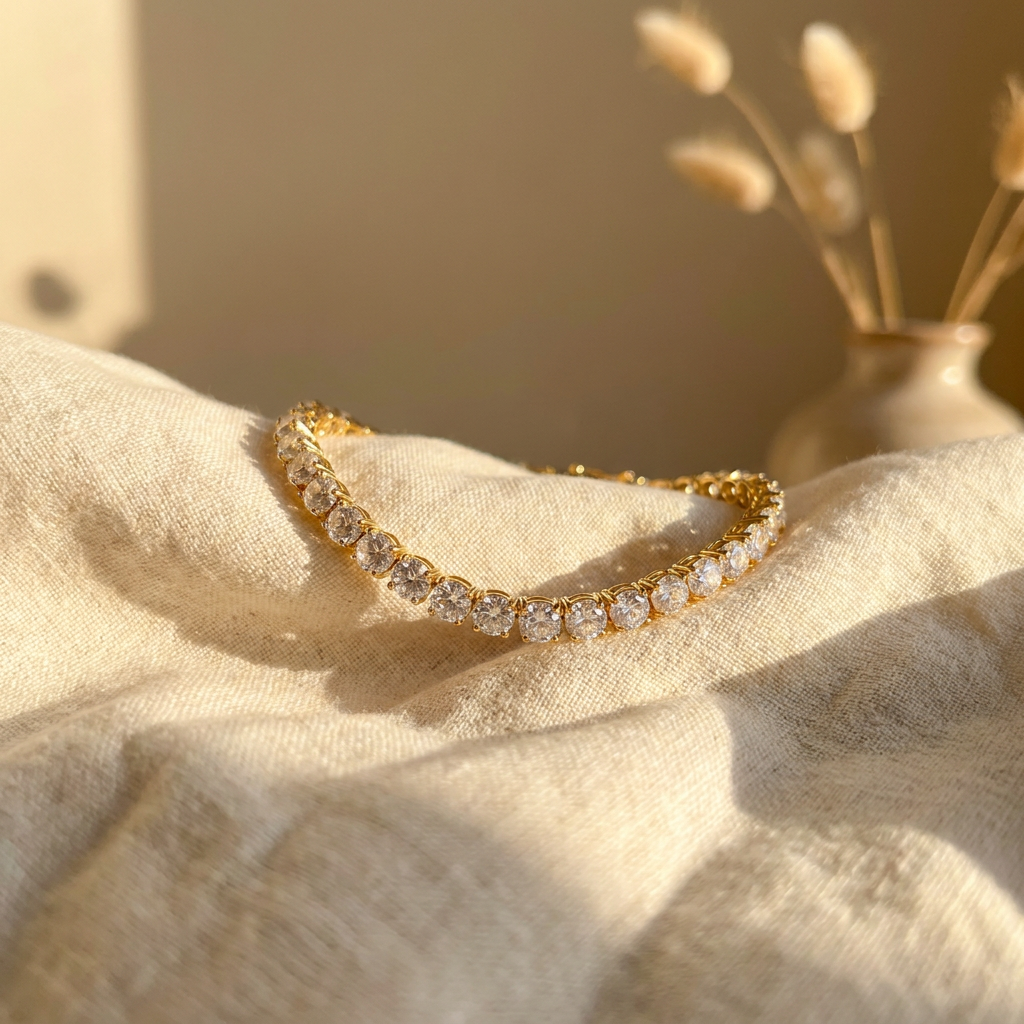 SOLENZA Tennisarmband – I Guld, Silver och Roséguld med Zirkonistenar