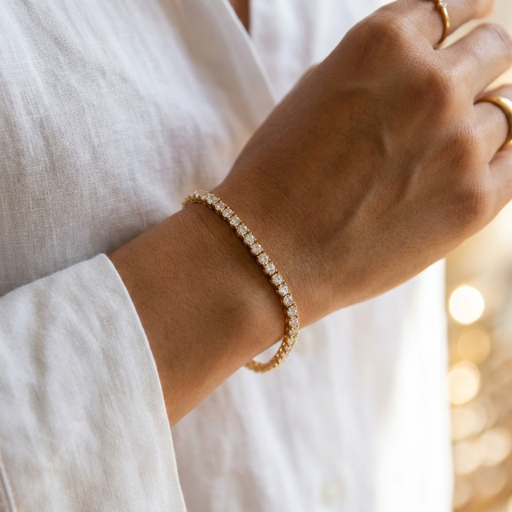 SOLENZA Tennisarmband – I Guld, Silver och Roséguld med Zirkonistenar