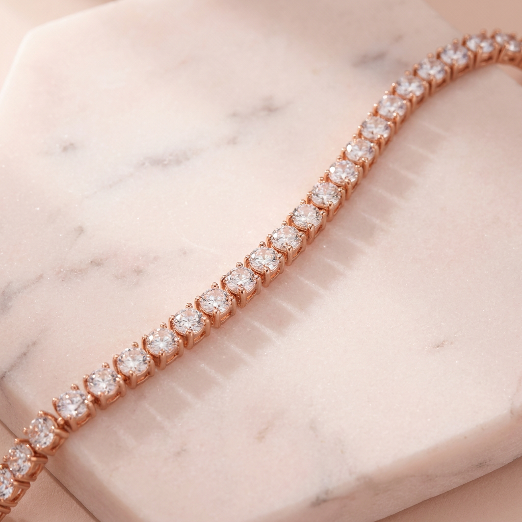 SOLENZA Tennisarmband – I Guld, Silver och Roséguld med Zirkonistenar