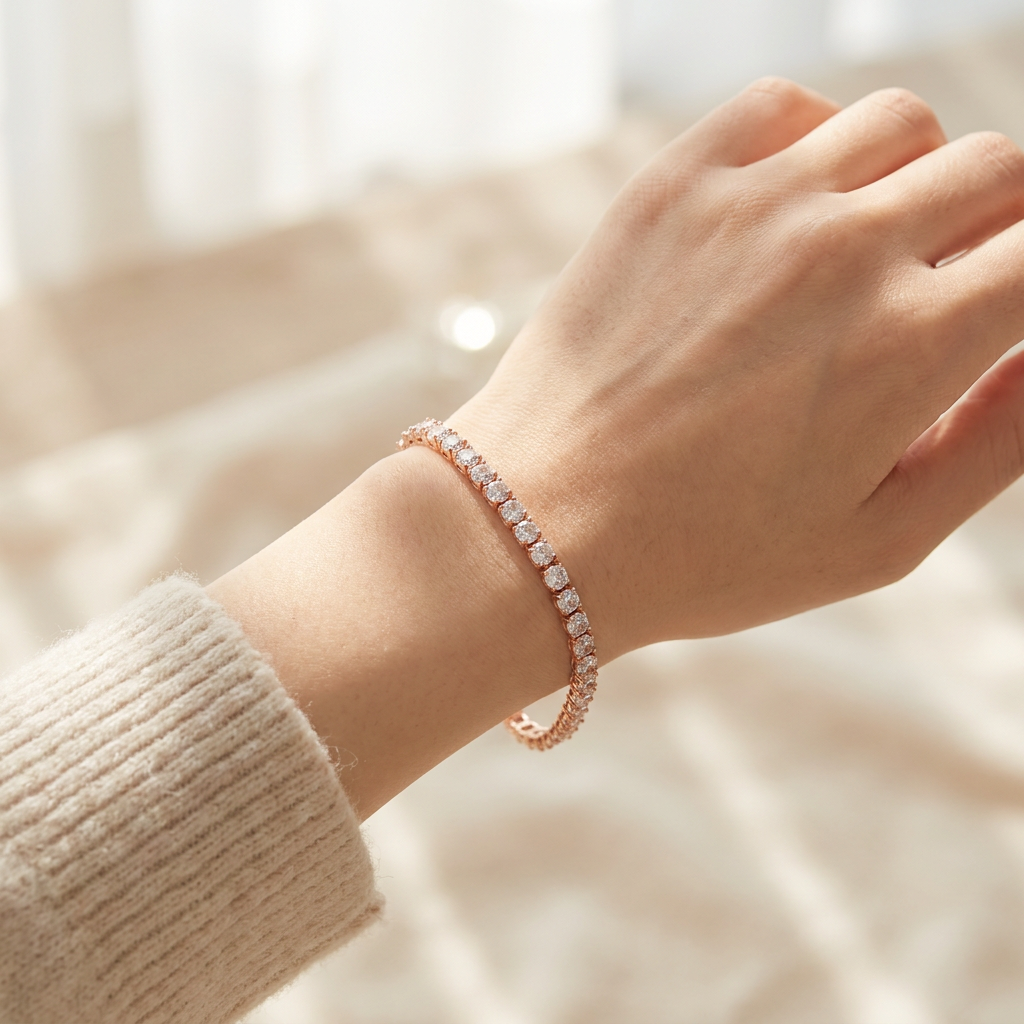 SOLENZA Tennisarmband – I Guld, Silver och Roséguld med Zirkonistenar