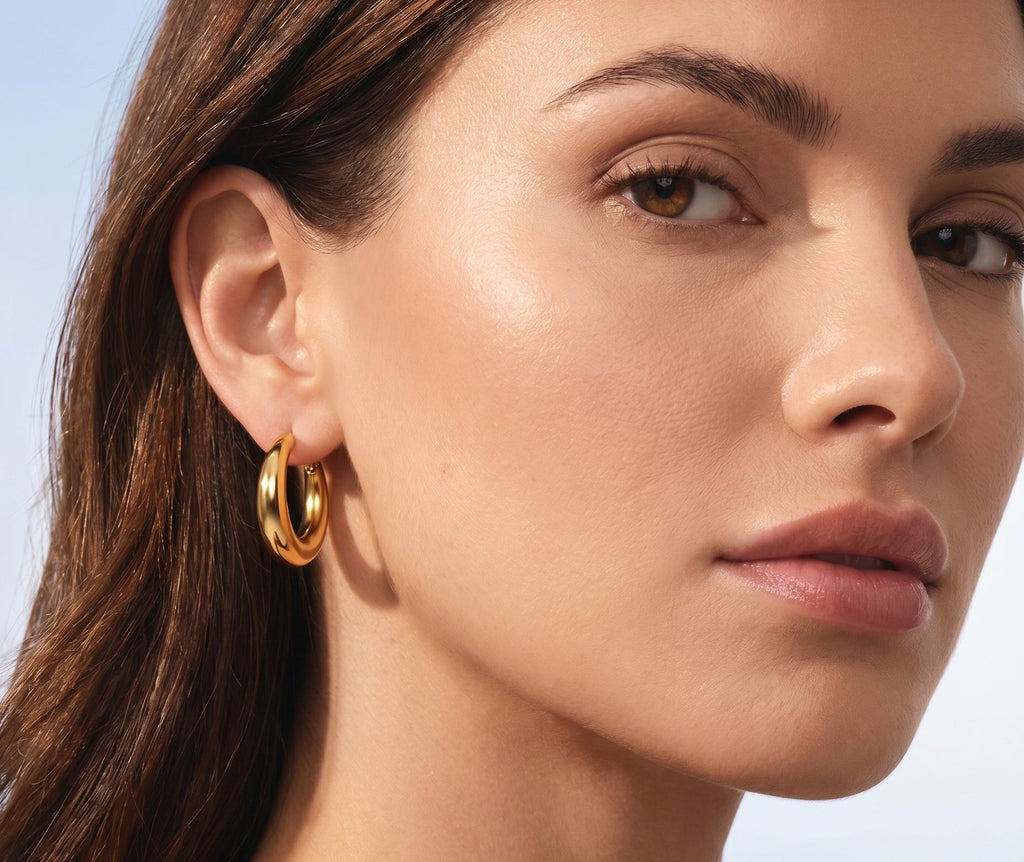 SERAPHINA Örhängen – Minimalistiska Hoops i Guld & Silver